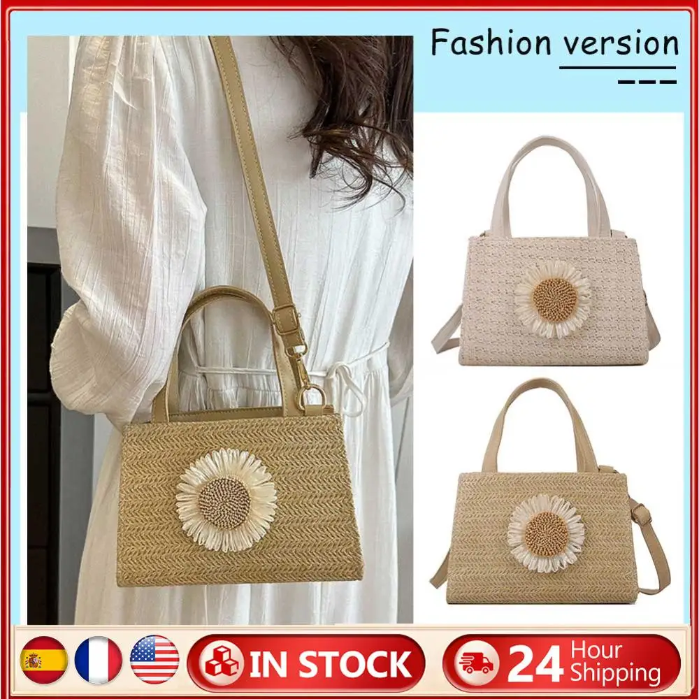 Straw Adjustable Shoulder Bag for Women Daily Life Leisure