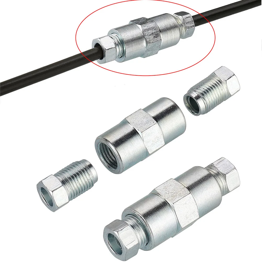 Brake Cable Connector Kit Brake Pipe 2 Way Female Connector With 4Pcs M10 10mm Male Nut 2Pcs Female Pipe Connectors 3/16" brake oil connector,car brake pipe repair kit,bike brake cable
