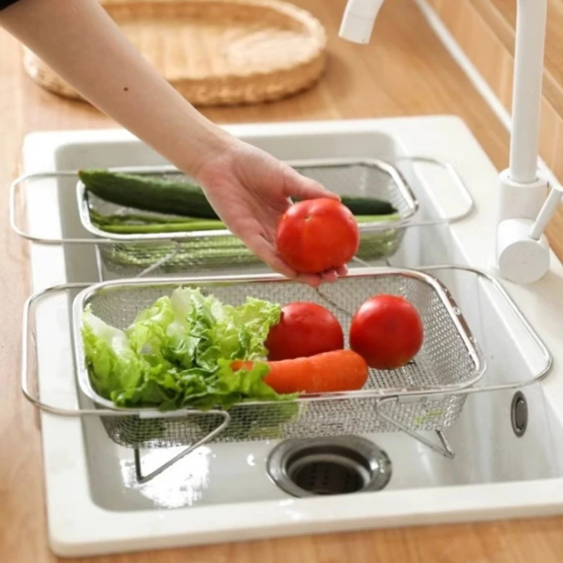 Stainless Steel Kitchen Sink, Telescopic Sink, Draining Rack, Multi-functional Tableware And Chopsticks Draining Rack