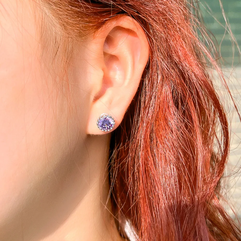 ◇Hei◇ cube one-touch earring [正規品/関税込] Gold Stud Earrings CZ Crystal Cubic Zirconia Studs – AMYO