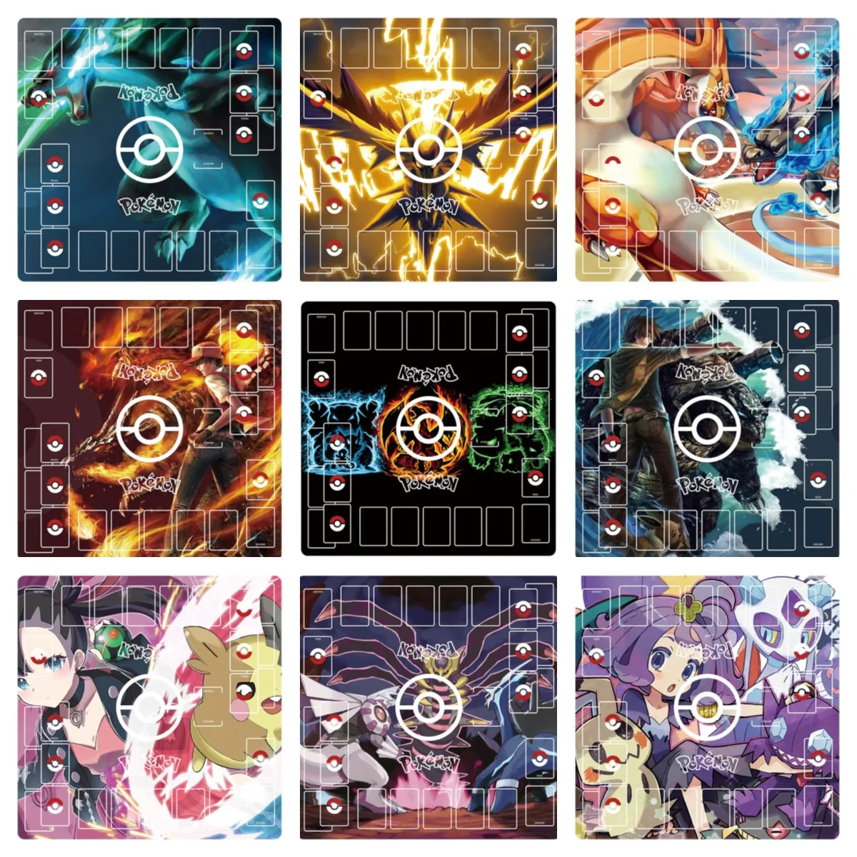 

60*60*0.2cm PTCG Pokemon Dedicated GAME Card Mat Battle Against Ash Ketchum Charizard Giratina Blastoise Anime Toys Gifts