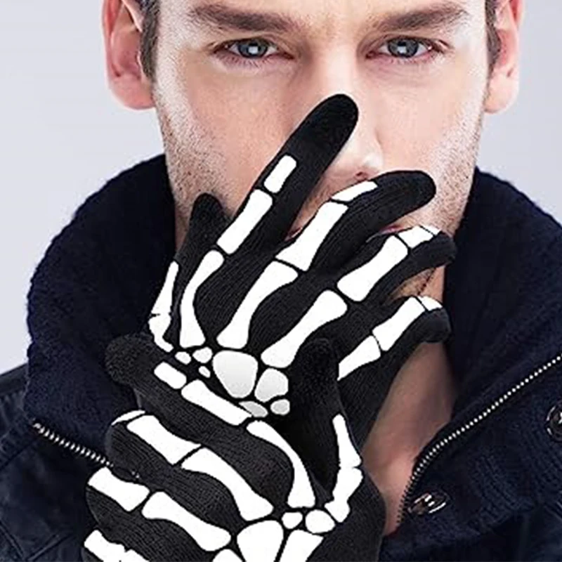 Horror Skull Claw Gloves - Mens Halloween Party Mittens