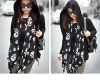 Summer Beach Long Shawl Fahion Skull Print Chiffon Silk Scarf Mulim Hijab For Man Women Soft Thin 50*150cm 1