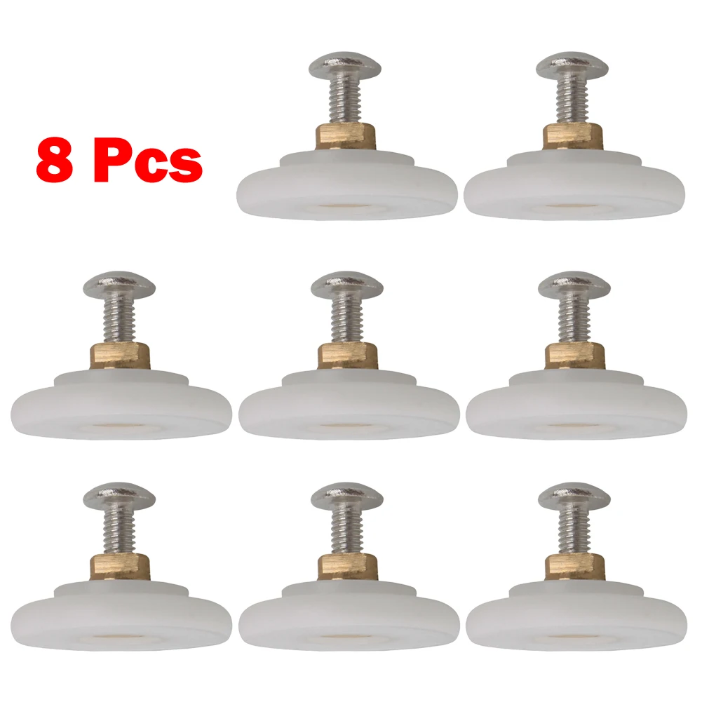 8pcs Replacement Rollers Shower Door Wheels Shower Glass Door Rollers Bathroom Accessories With Stainless Steel Sews Set