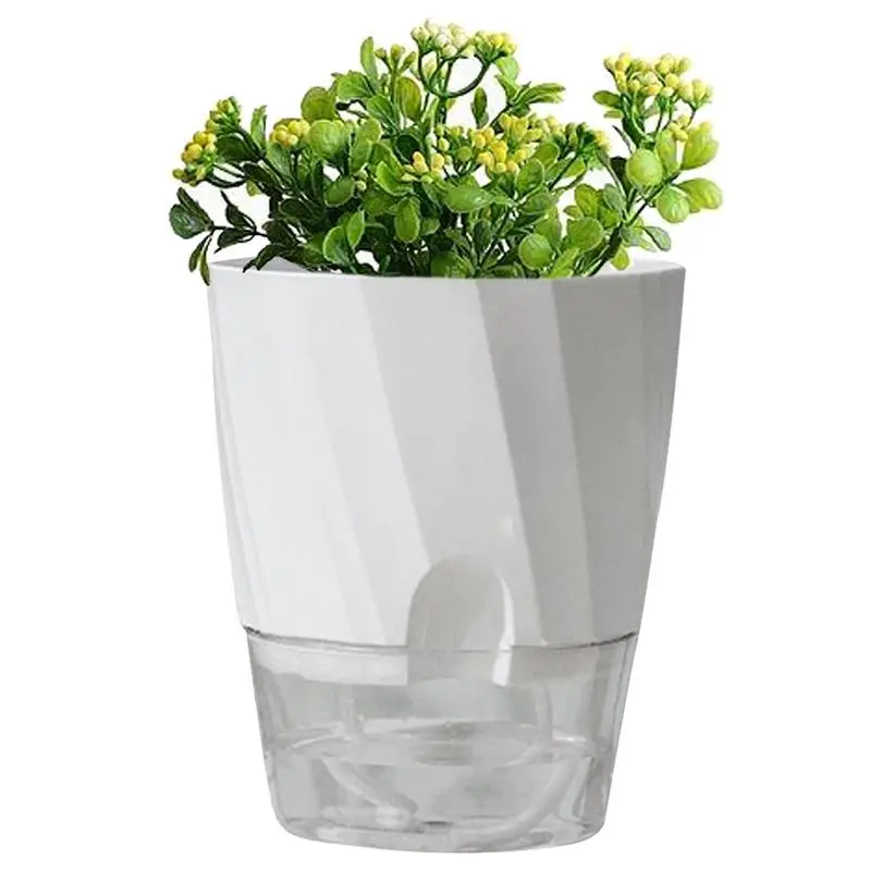 

Lazy Flower Pot Outer And Inner Pot Imitation Porcelain Series Garden Plastic Self Watering Flowerpot Automatic Water Absorption