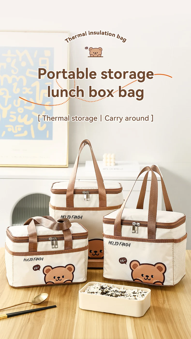 WORTHBUY Cute Thermal Lunch Box Bag Student Portable Large Capacity Insulated Lunch Bag Waterproof Reusable Picnic Cooler Bag_voghion.com