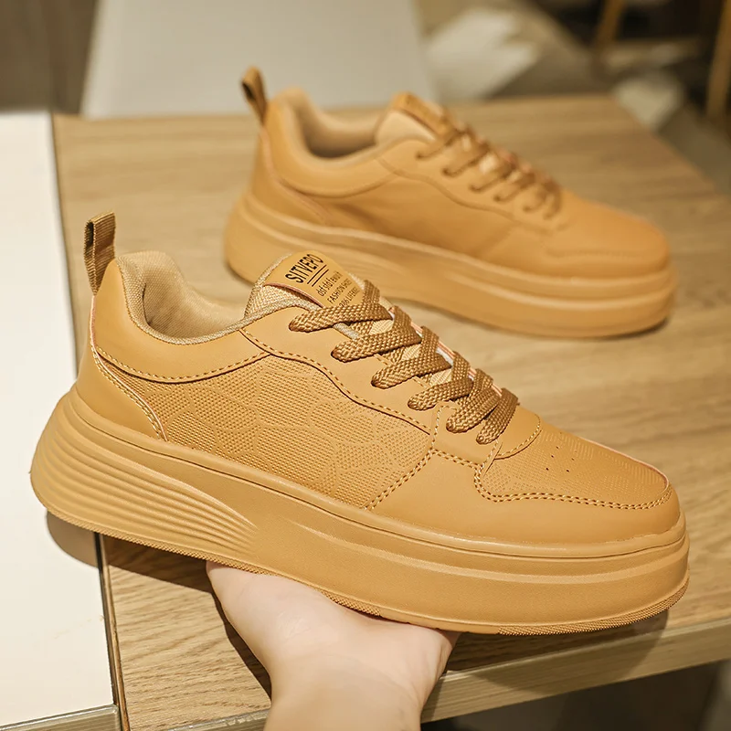White Sneakers For Men Platform Vulcanized Shoes Men Trend Street Style Casual Brand Walking Men's Sneakers On Office Shoes Male 6