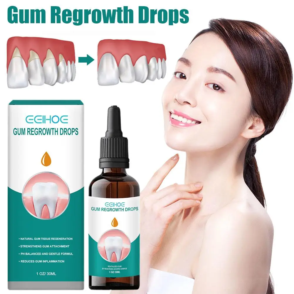 Gingival Repair Drops Teeth Whitening Oral Treatment Antibacteria 2PCS 30ml gum repair drops teeth whitening essence teeth whitening product teeth health product