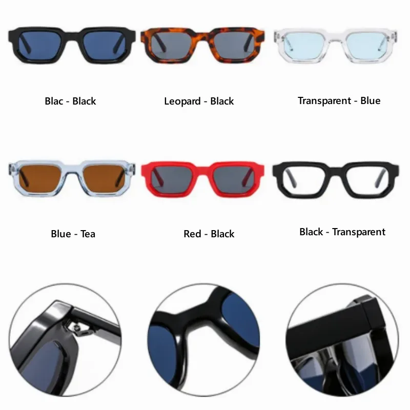 Fashion Blue Retro Luxury Designer Sunglasses with Clear Lens and UV400 Protection