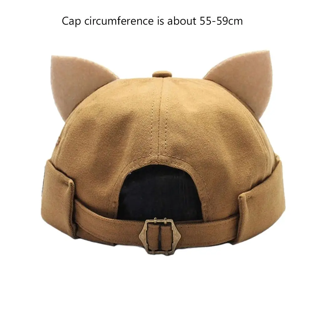 Baseball Hat Women Men Cat Ears Hat Sun Visor Cap Reverse Wear Snapback Cap Cycling Cap Bucket Hat Sunscreen Fisherman Sun Hat - 6