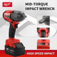 Milwaukee 1300N.M Torque Brushless Electric Impact Wrench 1/2 inch Screwdriver Cordless Wrench Power Tools For 18V Battery 1
