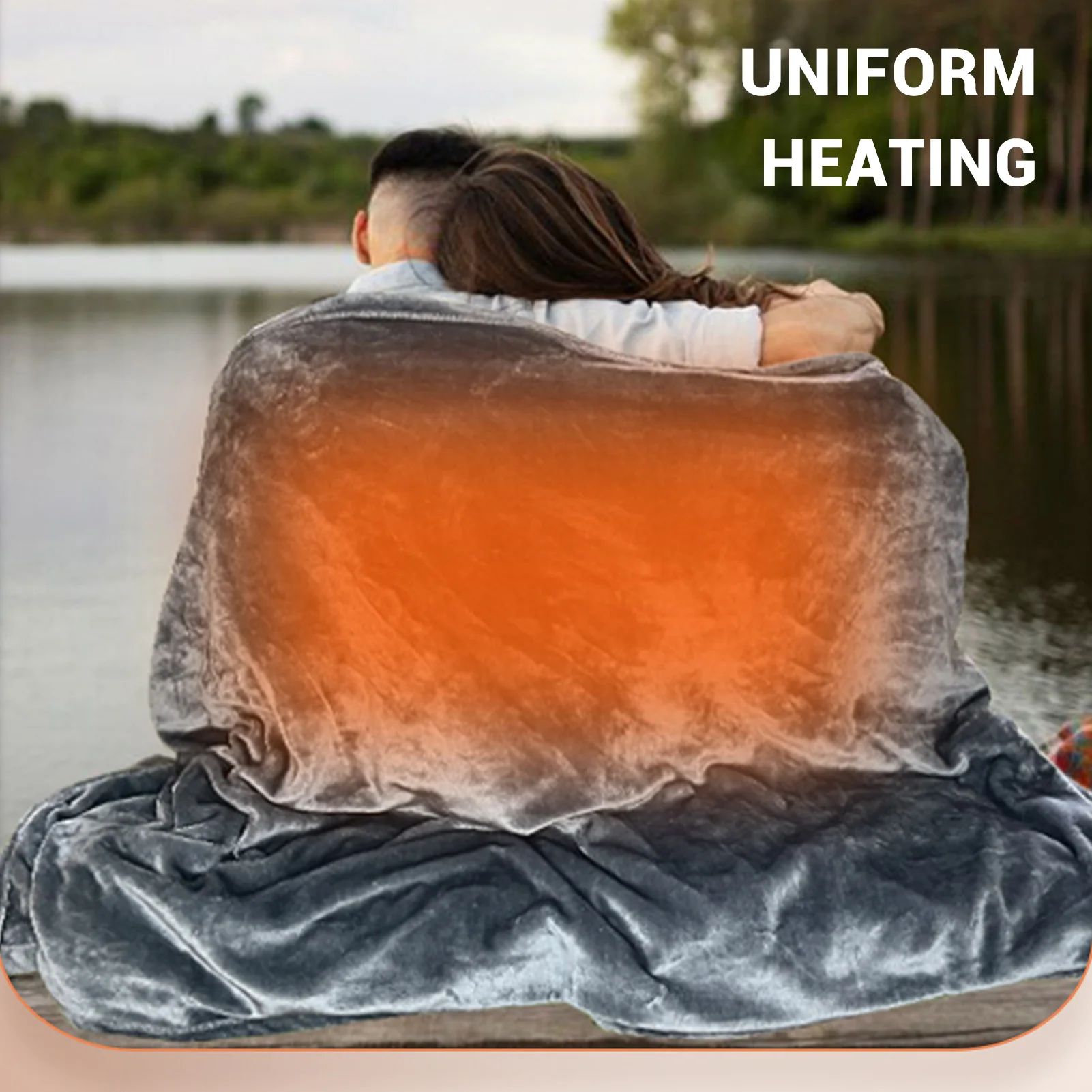 72W Flannel Heated Electric Car Blanket 12V