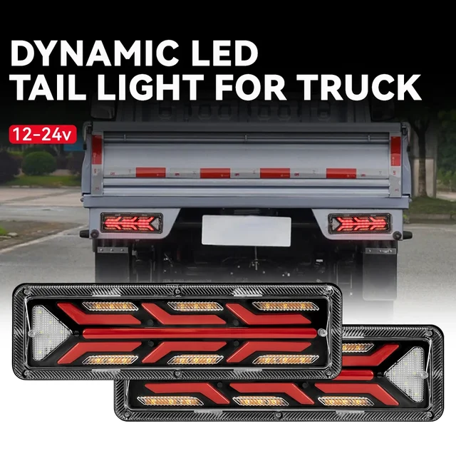 2X12V/24V Truck LED Rear Tail Lighttrailer Warning Light Rear Taillight for Truck Trailer Caravans UTE Camper Fog lamp taillight