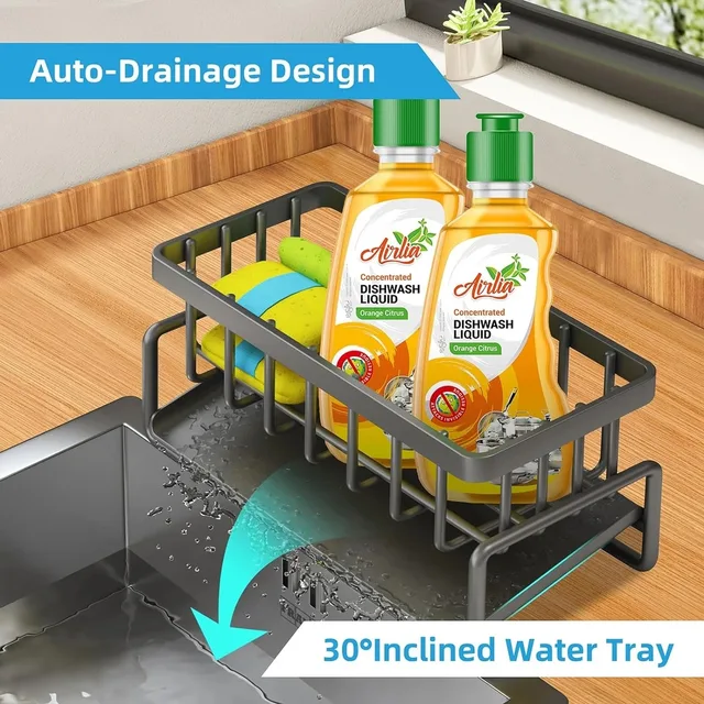 Kitchen Sink Drain Rack Organizer Sponge Storage Faucet Holder Soap Drainer Dishcloth Towel Rack Kitchen Sink Organizer 5