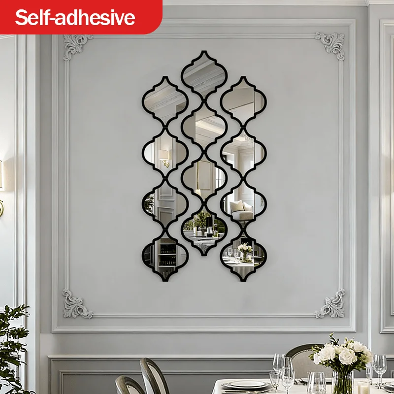 12 قطعة مرآة مغربية كبيرة - مثبتة على الحائط لغرفة...