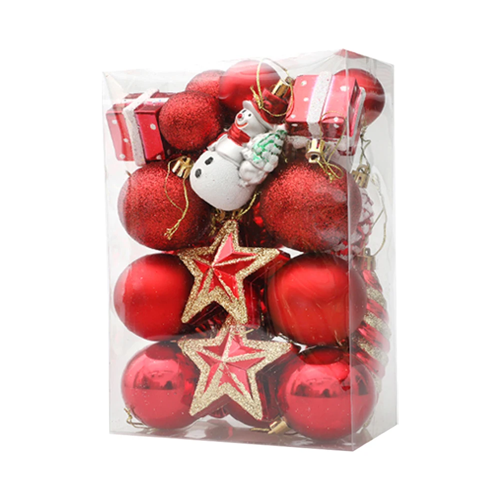 thumbnail image 1 of Bolas de árbol de Navidad colgantes con lazo para colgar, 29/20 piezas, bolas de adorno navideño, decoración del hogar para bodas y fiestas, 1 of 5