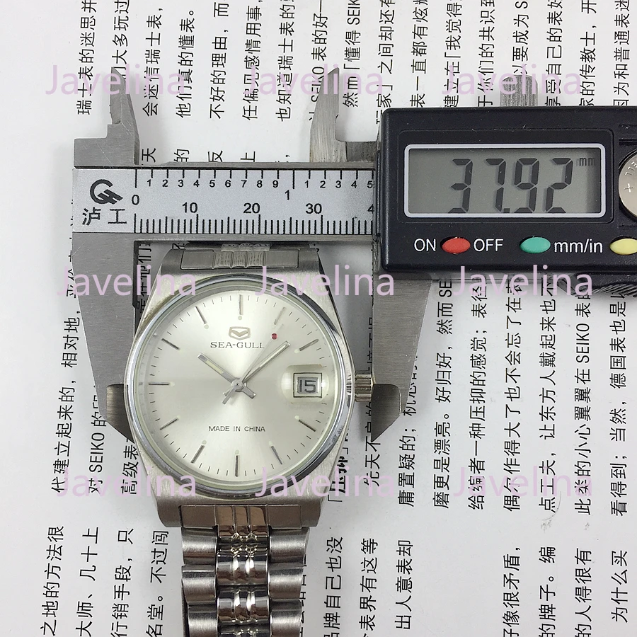 スチール製メカニカル腕時計,シルバーフェイス,シングル