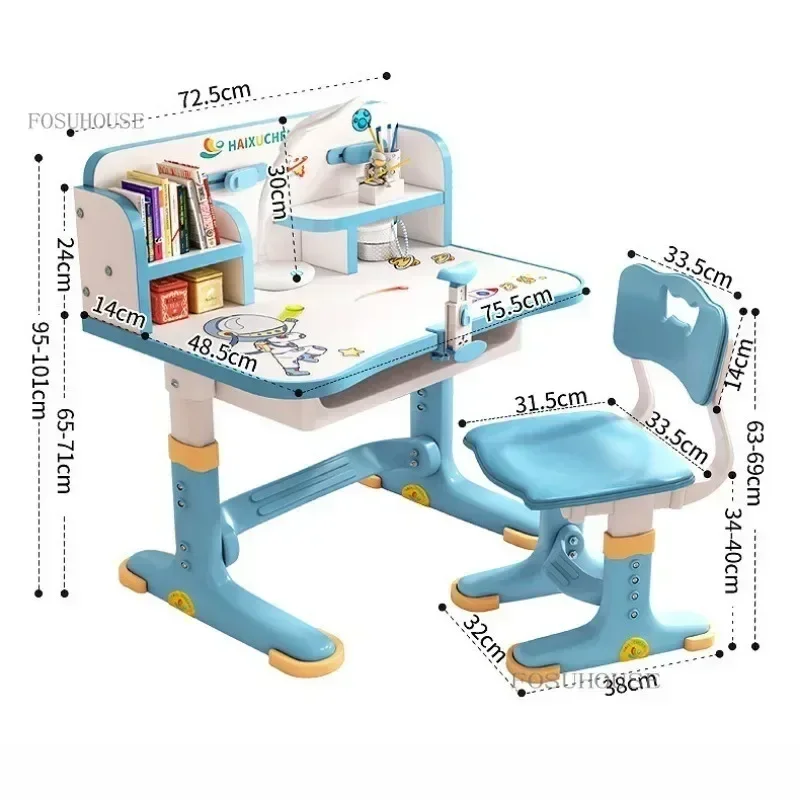 Children's Study Table Primary School Desk Household Desk and Chair Set for Kids Liftable Plastic Student Writing Kids Table b