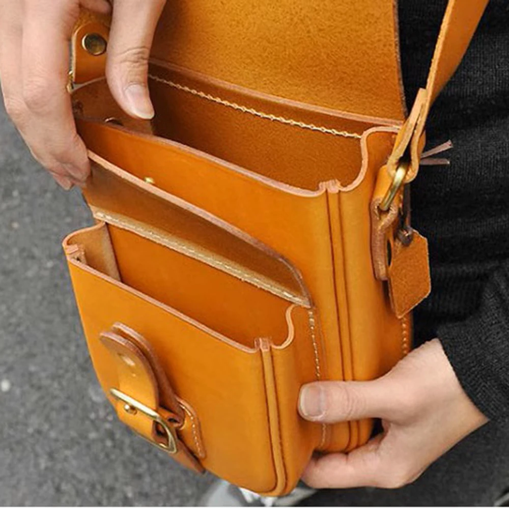 diy Leather craft multi double layer shoulder bag die cutting kraft paper sewing pattern hollowed stencil template 22x17x10cm