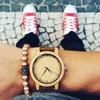 Mens Handmade Casual Fashional Mens Wristwatcheses Quartz Movement Analog Wood Watch Wristwatch 4