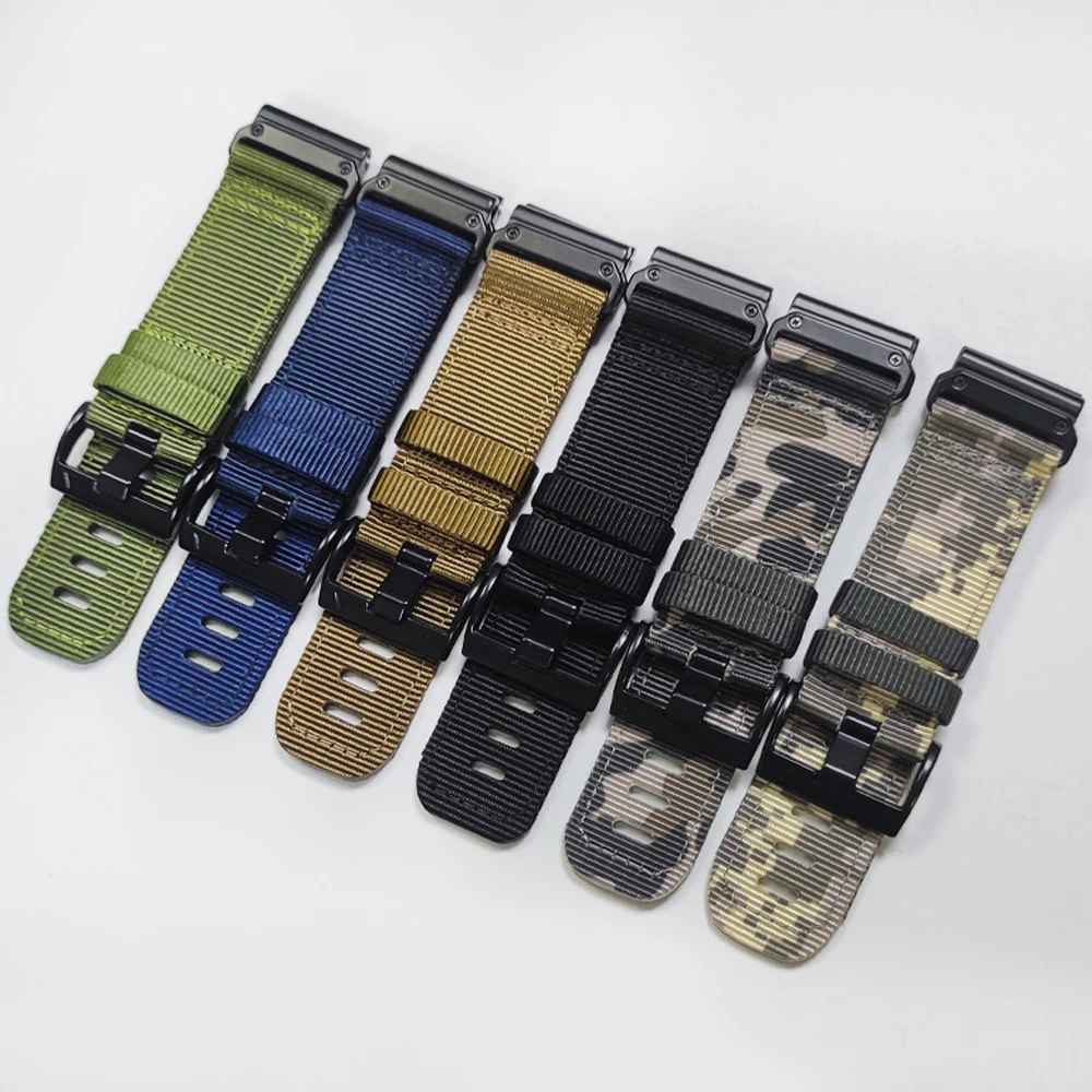 Nylon Sports Watch Band with Quick Release - 26mm & 22mm Strap