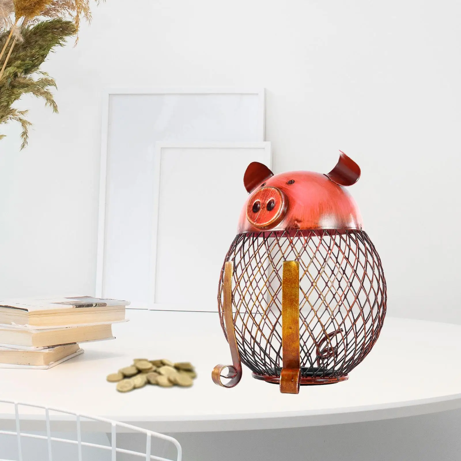 

Metal Pig Money Bank Reticulated Piggy Bank Table Decoration Handmade Pig