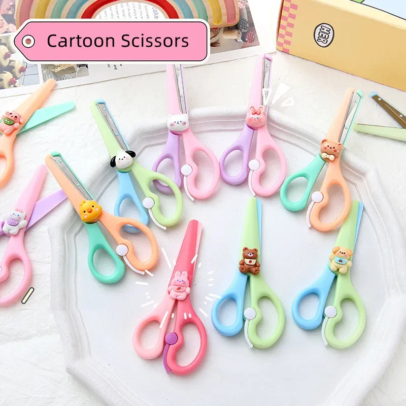 1Pc Kawaii Scissors Korean Fashion Cute Cartoon Animal Stationery Scissors  DIY Scrapbook Cutting Paper Scissors Student Supplies - AliExpress