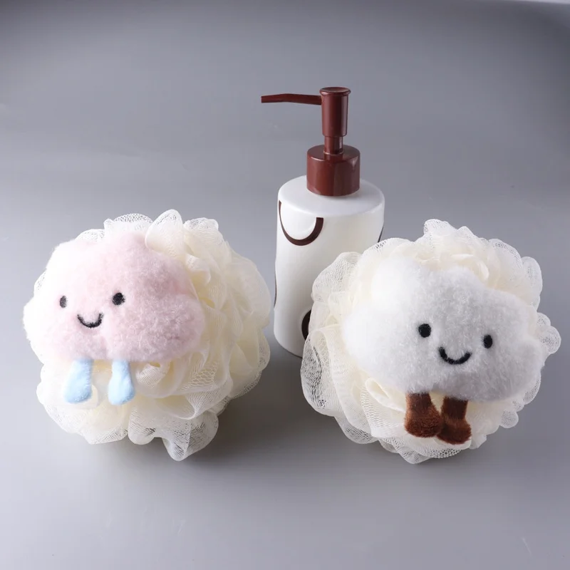 Cloud Cartoon Soft Bath Scrub Bath Ball Body Clean Bath Puff Bathroom Flower Scrubbing Bubble Shower Mesh Sponge Brush 4