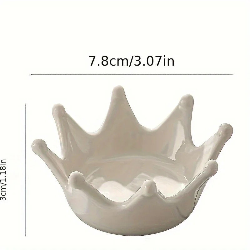 Crown Shaped Ceramic Decorative Tray Desktop Creative Jewelry Storage Tray Household Irregular Ring Pendant Jewelry Storage Tray