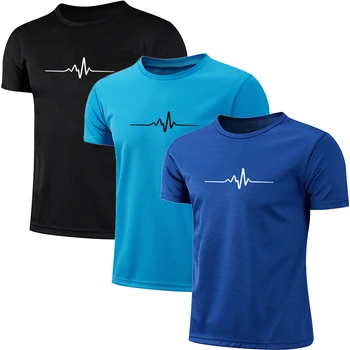 3 Pieces Men's T-shirt Print Hot Sales Short Sleeve Casual Jogging Sports Quick-drying Clothing Lightweight Men's T-shirt Summer 2025 1