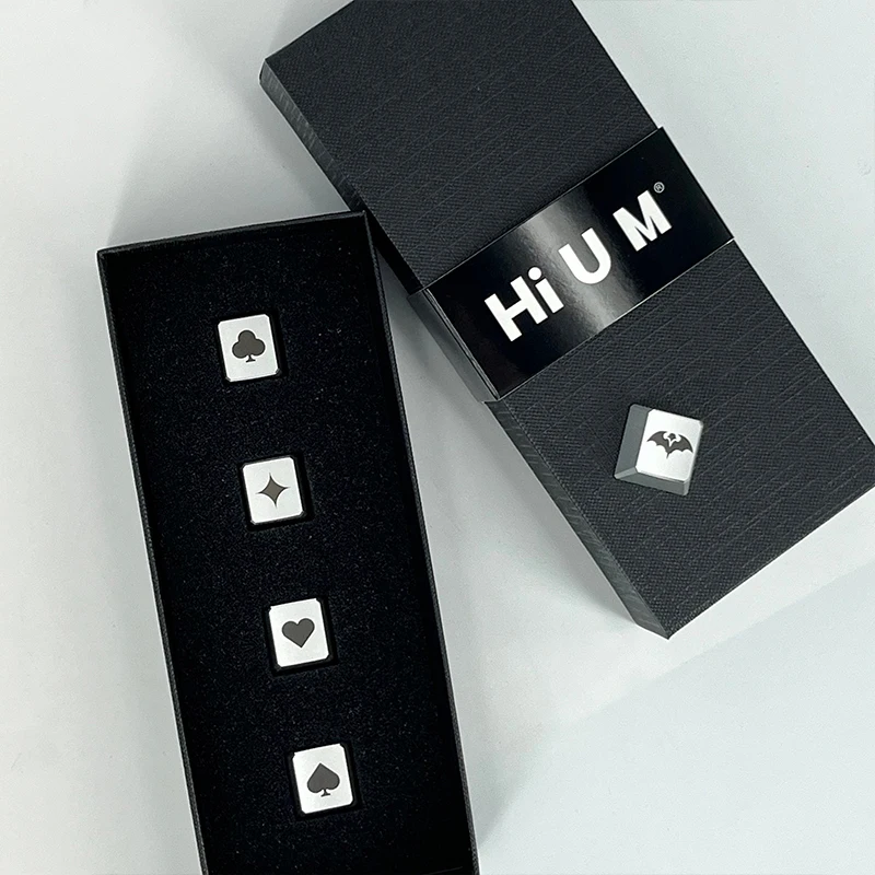 하이 유엠 알루미늄 합금 키캡 HL 시리즈 레이저 각인 스페셜 에디션 오리지널 높이 하트, 다이아몬드, 클럽, 스페이드