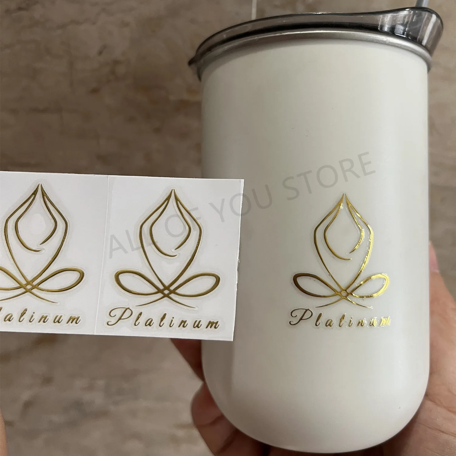 Transfer 3D Stickers Metal Gold Labels UV Color Decal Personalized Brand Name Waterproof Invitation Card New