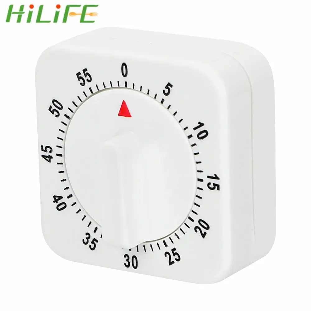 

HILIFE Countdown Alarm Reminder Practical Cooking Tools Mechanical Timer 60 Minutes Kitchen Timer White Square Kitchen Tools