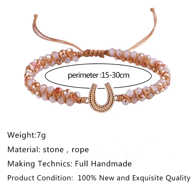 Handmade Double Layer Braided Lucky Horseshoe Charm Friendship 