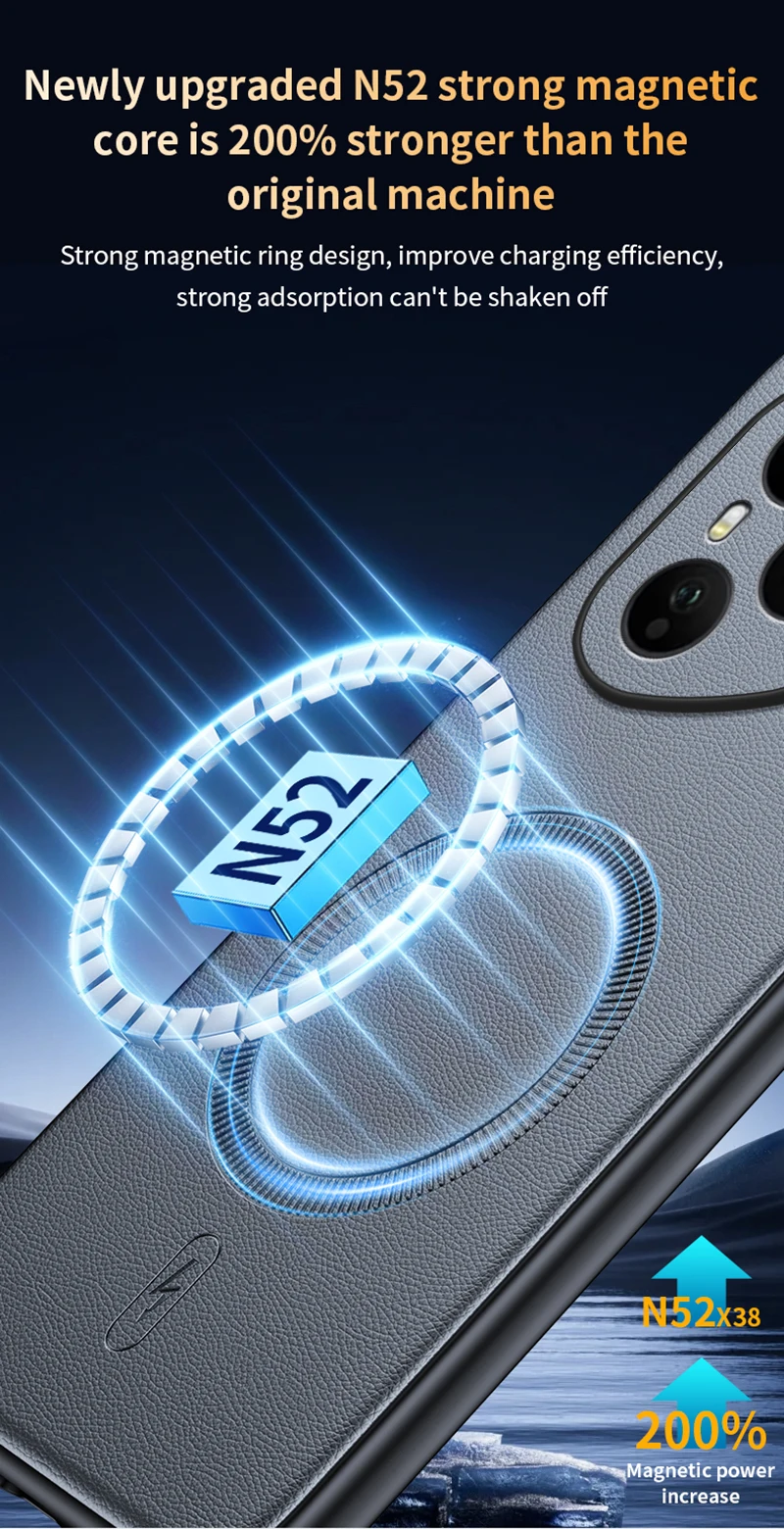 Für Honor 400 Pro Hülle, magnetische Leder-Schildabdeckung für Honor 400 Pro, Anti-Fingerabdruck, rutschfest, PC + TPU – Detail 9
