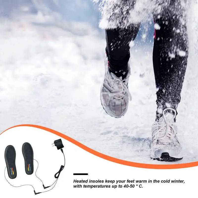 USB Heated Shoe Insoles Feet Warm Sock Pad Mat Electrically Heating Insoles Washable Warm Winter Inserts For Shoes