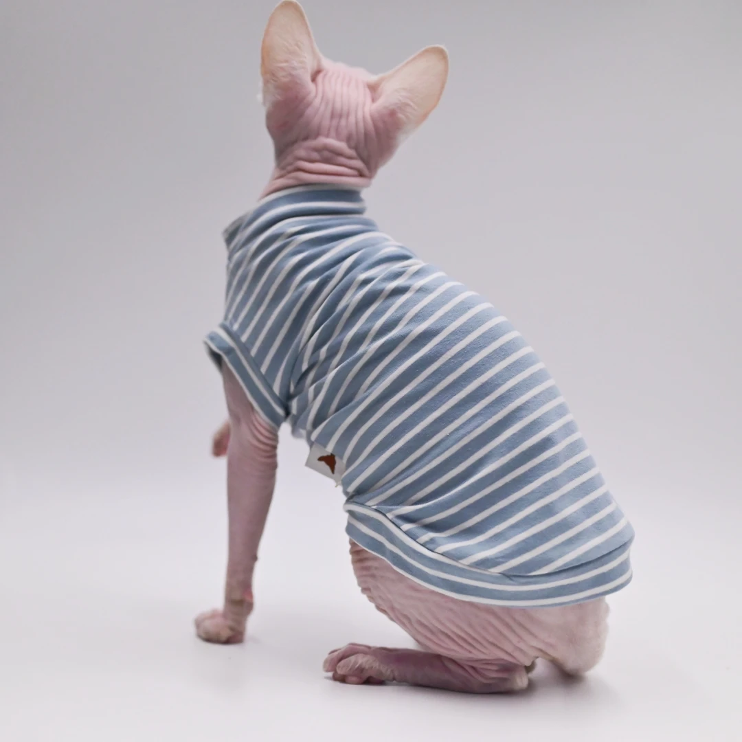 Sphynx ubrania dla kota bawełniany bezwłosy kamizelka dla kota niemowlę 100% miękka bawełniana letni cienka kamizelka ubrania dla kota bez rękawów dla devona, Cornish