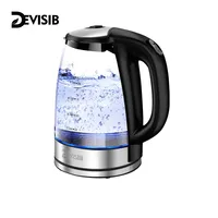 DEVISIB Electric Tea Kettle for Boiling Water Stainless Steel Filter 2L/2200W Hot Water Boiler Wide Opening Automatic Shut Off 1