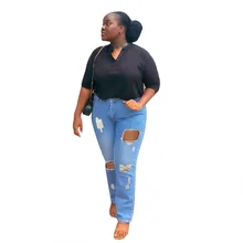 

Womens Loose Fit Jeans 2021 Ripped Hole Pants For Women Low Waist Casual Denim Trousers Autumn Baggy Jean Pants Ropa Para Mujer