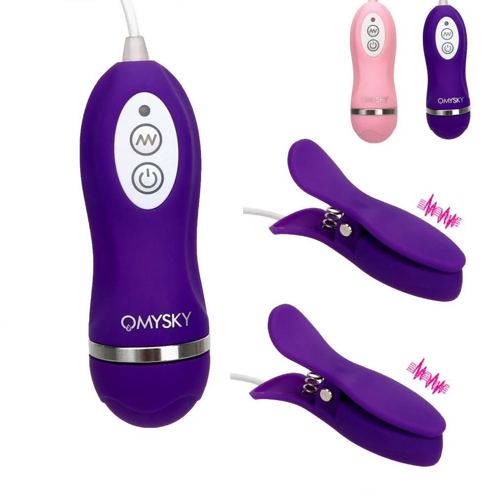 Pinces vibrantes IKOKY Vibromasseurs Sex Toys pour femmes 10 fréquences Vibromasseur pour tétons Massage des seins Étanche_voghion.com