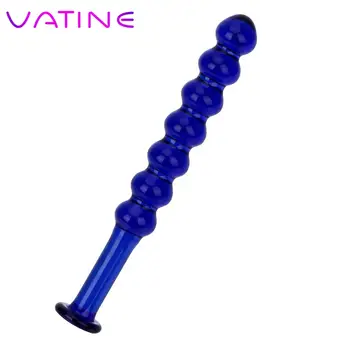 VATINE Pyrex Butt Plug Anal Plug Glass Dildo Prostate Massage Crystal Balls Sex Toys for Women Men 7 Beads Fake Penis 1