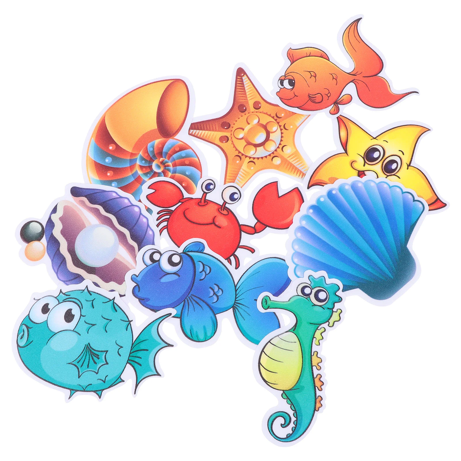 

10 Pcs Non-slip Bathtub Stickers Infant Kids Ocean Wall Waterproof Pvc Fish Decals Baby Bathroom