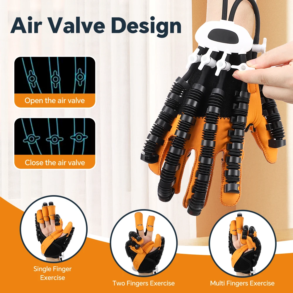 Finger Rehabilitation Exerciser Robot Gloves Stroke Hemiplegia Cerebral Infarction Training Massage Device Finger Hand Massage