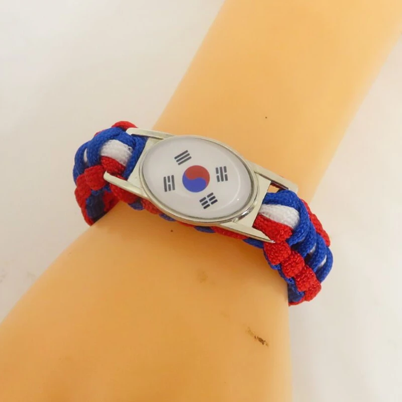 한국 국기 팔찌 매력 Paracord 팔찌 & Bangles 여성과 남성을위한 보석 선물을 사용자 정의