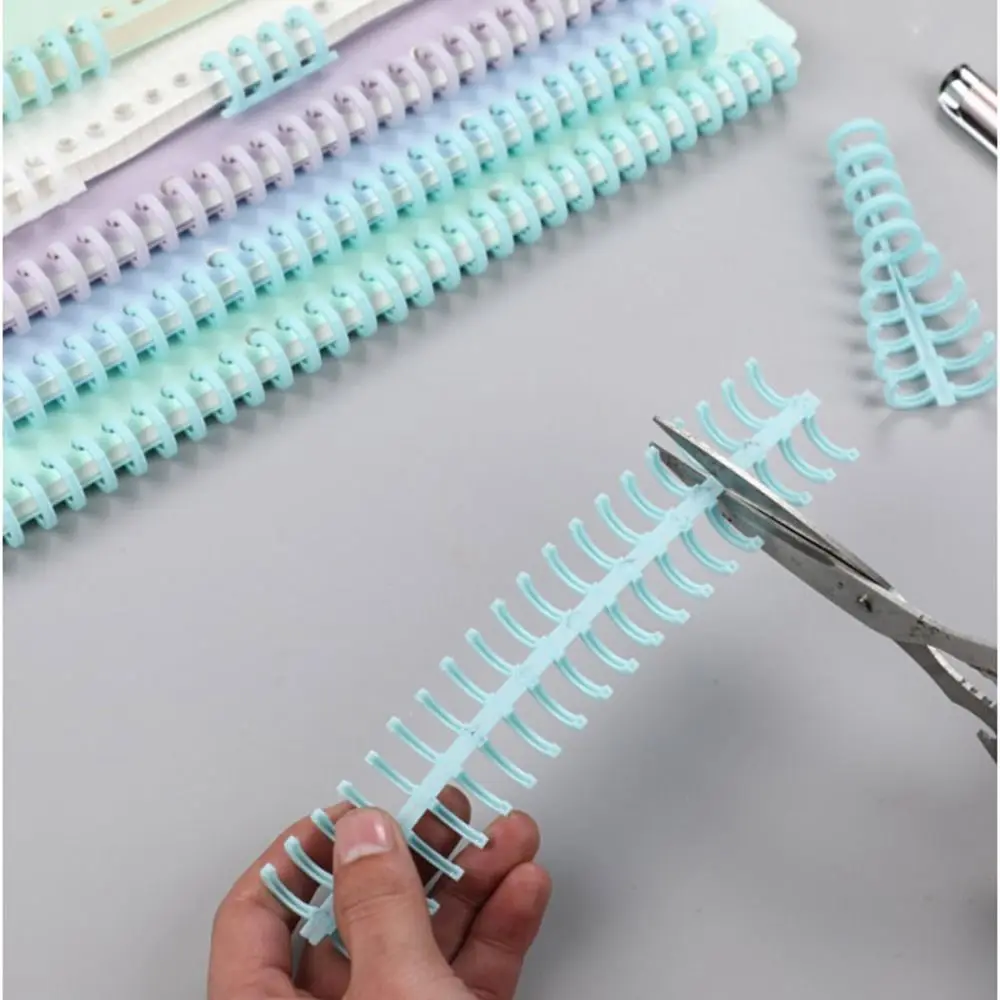 10pcs Binding Strip Notebook Binding Clip Binder Buckle plastic binder buckle 12mm 30 Hole Loose-leaf Ring Plastic A4 A5 B5 Book Circles