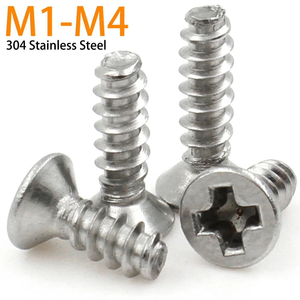 Surtido De Tornillos, 10 Tornillos De Cabeza Plana Phillips M4, Tres Combinaciones De Tornillos De Máquina De Acero Inoxidable 304, Cabeza Redonda Cruzada Con Arandela, Tornillos Sems Kit De Tornillos (longitud