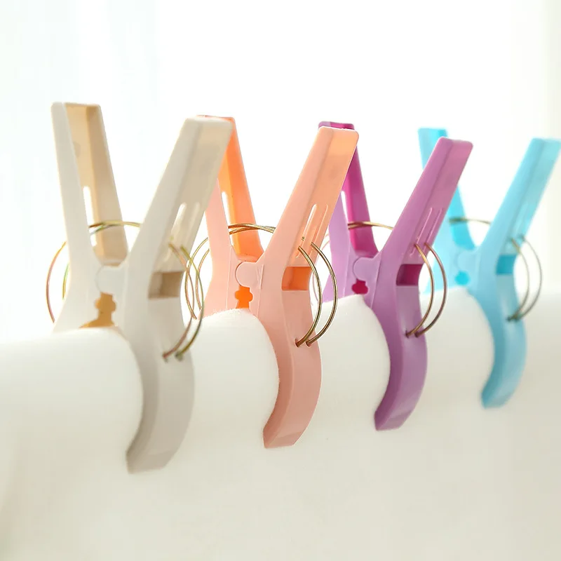 4Pcs Large Size Laundry Clothes Pins Beach Towel Clamp Plastic Clothes Pegs Bed Sheet Clips Drying Racks Retaining Clip