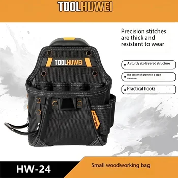 TOOLHUWEI Mini Kit di Attrezzi Utilitari di Qualità, Borsa Porta Utensili da Carpentiere con Gancio Rapido, Kit di Servizio