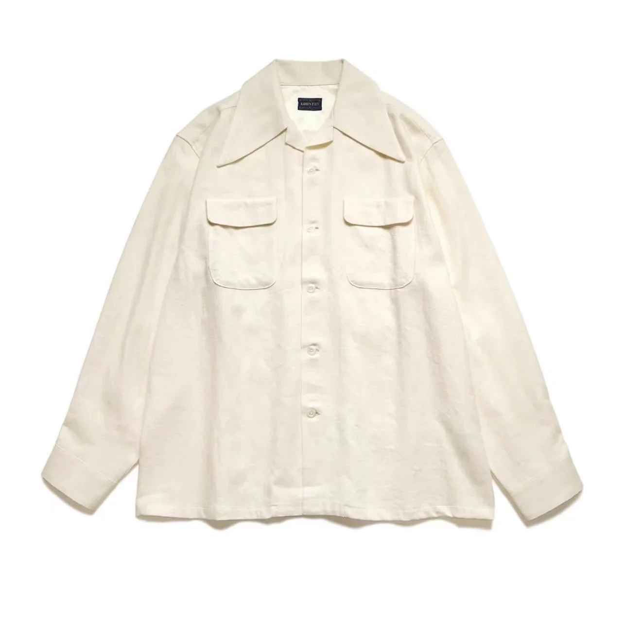 

23SS KAPITAL Hiroda Hiroshi Cotton Hemp Washed Old Dovetail Collar Loose Casual White Shirt Men's Spring Long-sleeved Coat