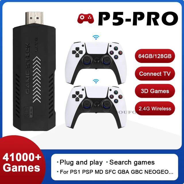 Retro X2 Plus Video Game Stick, controladores sem fios 2.4G, jogos 3D  incorporados, 4K Gamestick, saída HD, 37000 e 41000 jogos - AliExpress
